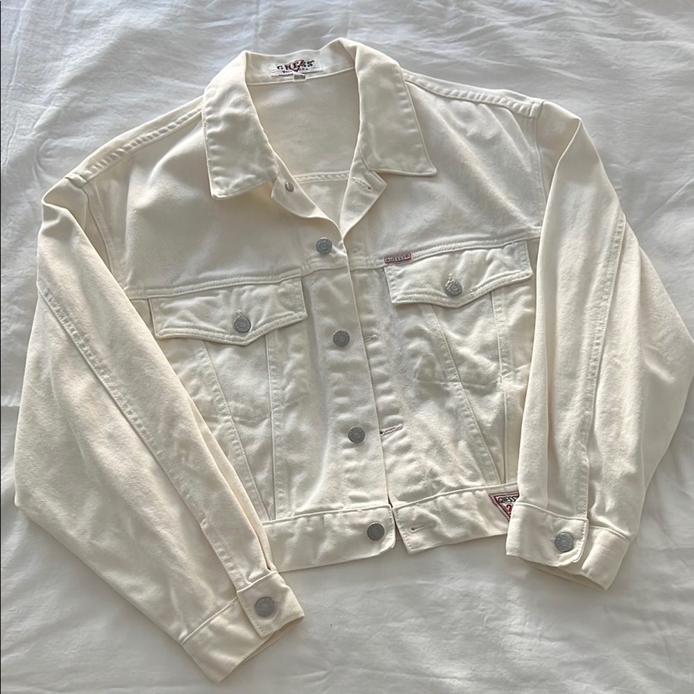 Vintage Guess Cream Denim Trucker Jacket